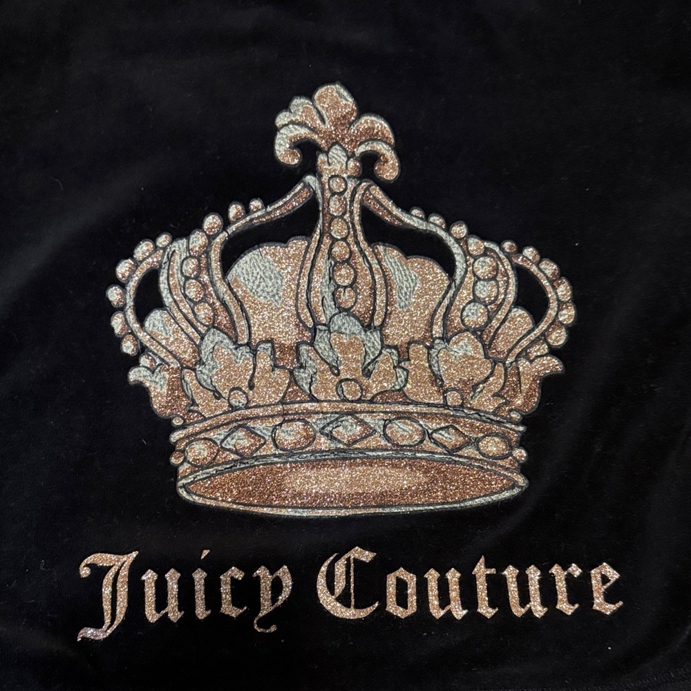 Juicy Couture Black Top with Glittering Crown